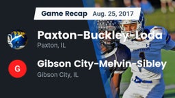Recap: Paxton-Buckley-Loda  vs. Gibson City-Melvin-Sibley  2017