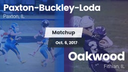 Matchup: Paxton-Buckley-Loda vs. Oakwood  2017