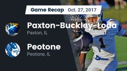 Recap: Paxton-Buckley-Loda  vs. Peotone  2017