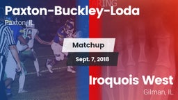 Matchup: Paxton-Buckley-Loda vs. Iroquois West  2018