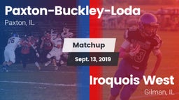 Matchup: Paxton-Buckley-Loda vs. Iroquois West  2019