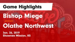 Bishop Miege  vs Olathe Northwest  Game Highlights - Jan. 26, 2019