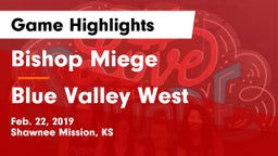 Bishop Miege  vs Blue Valley West  Game Highlights - Feb. 22, 2019