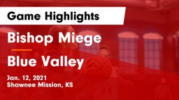 Bishop Miege  vs Blue Valley  Game Highlights - Jan. 12, 2021