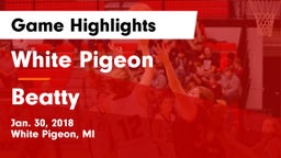 White Pigeon  vs Beatty  Game Highlights - Jan. 30, 2018