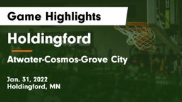 Holdingford  vs Atwater-Cosmos-Grove City  Game Highlights - Jan. 31, 2022