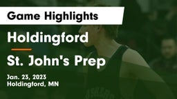 Holdingford  vs St. John's Prep  Game Highlights - Jan. 23, 2023