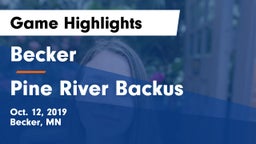 Becker  vs Pine River Backus Game Highlights - Oct. 12, 2019