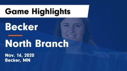 Becker  vs North Branch  Game Highlights - Nov. 16, 2020