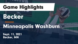 Becker  vs Minneapolis Washburn  Game Highlights - Sept. 11, 2021