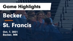 Becker  vs St. Francis  Game Highlights - Oct. 7, 2021