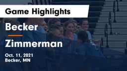 Becker  vs Zimmerman  Game Highlights - Oct. 11, 2021