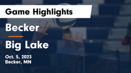 Becker  vs Big Lake  Game Highlights - Oct. 5, 2023