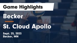 Becker  vs St. Cloud Apollo  Game Highlights - Sept. 25, 2023