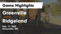 Greenville  vs Ridgeland  Game Highlights - Feb. 17, 2023