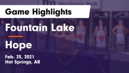 Fountain Lake  vs Hope  Game Highlights - Feb. 25, 2021