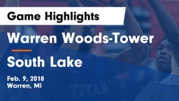 Warren Woods-Tower  vs South Lake  Game Highlights - Feb. 9, 2018