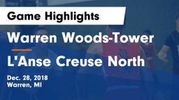 Warren Woods-Tower  vs L'Anse Creuse North  Game Highlights - Dec. 28, 2018