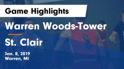 Warren Woods-Tower  vs St. Clair Game Highlights - Jan. 8, 2019