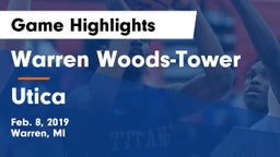 Warren Woods-Tower  vs Utica  Game Highlights - Feb. 8, 2019