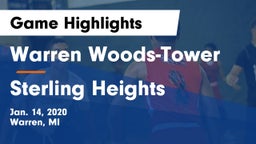 Warren Woods-Tower  vs Sterling Heights  Game Highlights - Jan. 14, 2020