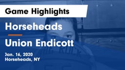Horseheads  vs Union Endicott Game Highlights - Jan. 16, 2020