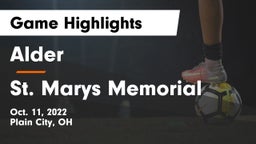 Alder  vs St. Marys Memorial Game Highlights - Oct. 11, 2022