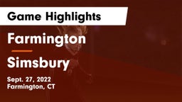 Farmington  vs Simsbury  Game Highlights - Sept. 27, 2022