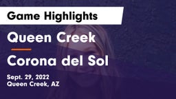 Queen Creek  vs Corona del Sol  Game Highlights - Sept. 29, 2022