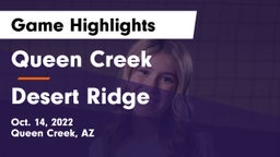 Queen Creek  vs Desert Ridge  Game Highlights - Oct. 14, 2022
