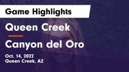 Queen Creek  vs Canyon del Oro  Game Highlights - Oct. 14, 2022