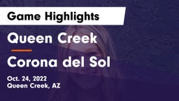 Queen Creek  vs Corona del Sol  Game Highlights - Oct. 24, 2022