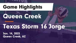 Queen Creek  vs Texas Storm 16 Jorge Game Highlights - Jan. 14, 2023