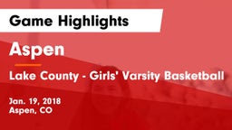 Aspen  vs Lake County - Girls' Varsity Basketball Game Highlights - Jan. 19, 2018