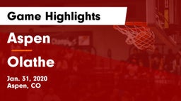 Aspen  vs Olathe  Game Highlights - Jan. 31, 2020