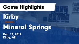 Kirby  vs Mineral Springs  Game Highlights - Dec. 13, 2019