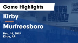 Kirby  vs Murfreesboro Game Highlights - Dec. 16, 2019