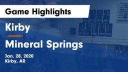 Kirby  vs Mineral Springs  Game Highlights - Jan. 28, 2020