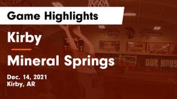 Kirby  vs Mineral Springs  Game Highlights - Dec. 14, 2021