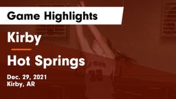 Kirby  vs Hot Springs  Game Highlights - Dec. 29, 2021
