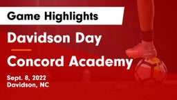 Davidson Day  vs Concord Academy Game Highlights - Sept. 8, 2022