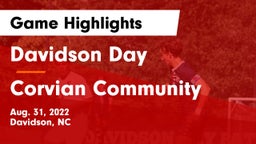 Davidson Day  vs Corvian Community Game Highlights - Aug. 31, 2022