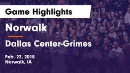 Norwalk  vs Dallas Center-Grimes  Game Highlights - Feb. 22, 2018