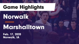 Norwalk  vs Marshalltown  Game Highlights - Feb. 17, 2020