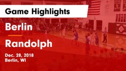 Berlin  vs Randolph  Game Highlights - Dec. 28, 2018