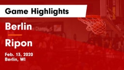 Berlin  vs Ripon  Game Highlights - Feb. 13, 2020