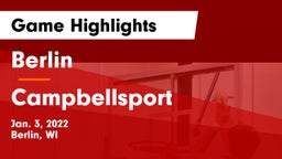 Berlin  vs Campbellsport  Game Highlights - Jan. 3, 2022