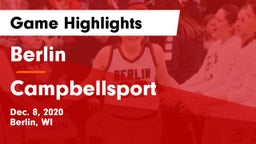 Berlin  vs Campbellsport  Game Highlights - Dec. 8, 2020