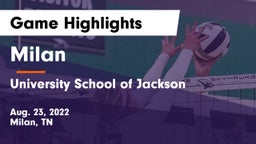 Milan  vs University School of Jackson Game Highlights - Aug. 23, 2022
