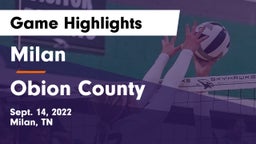 Milan  vs Obion County  Game Highlights - Sept. 14, 2022